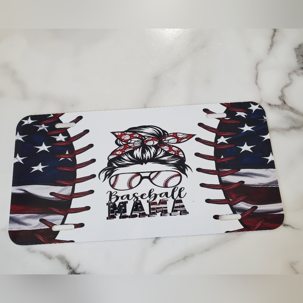 Baseball MAMA License Plate